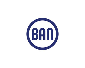 BAN logo design vector template