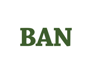 BAN logo design vector template