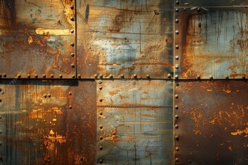 Grunge metal background, rusty steel texture - generative ai