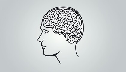 Exploring Mental Landscapes: A High-Detail Illustration of a Human Head with Thoughts