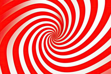 Hypnotic spiral pattern in red and white
