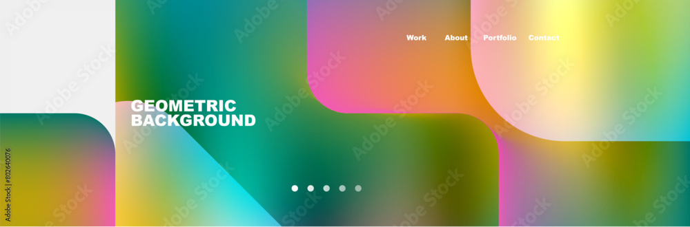 Poster a vibrant geometric background featuring a rainbow of colors including magenta and electric blue. th