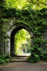 Fototapeta na wymiar Enchanting Archway Surrounded by Lush Greenery