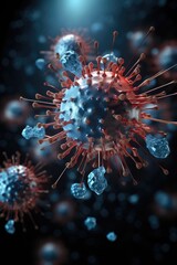 Detailed 3D illustration of a coronavirus particle