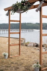 wedding archway on beach