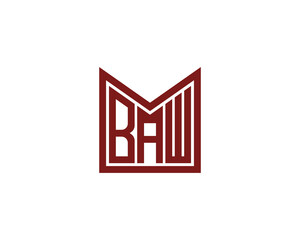 BAW logo design vector template
