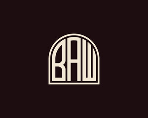 BAW logo design vector template