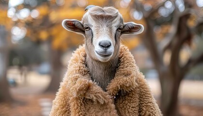  cute goat in coat 