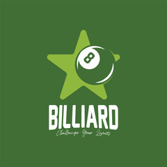 Billiard logo design vintage retro badge