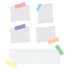 Blank sheets notebook papers of square and lined paper for homework and exercises. Vector pads paper sheets for memo. Notebook paper. Seamless pattern. Geometric. Vector illustration. Art background.