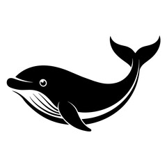 Whale fish vector icon illustration