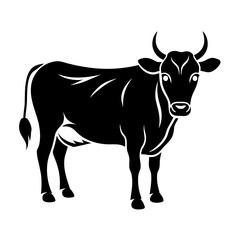 Cow head silhouette vector icon illustration art