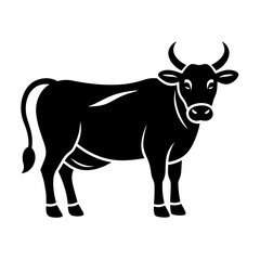 Cow head silhouette vector icon illustration art