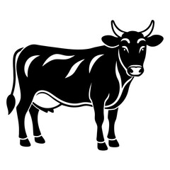 Cow head vector icon illustration line art