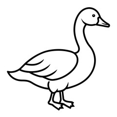 Goose silhouette vector line art