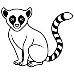 Lemur vector icon illustration line art