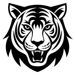 Tiger head silhouette vector icon