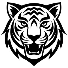 Animal tiger head silhouette vector icon illustration art