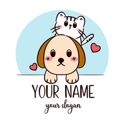 Pet Logo Design Template Flat Style Vector