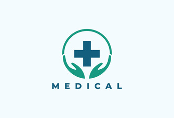 Medical Health Care Cross Hand Logo