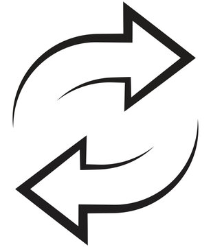 repeat arrow icon, roundabout symbol, arrow icon for using technology devices