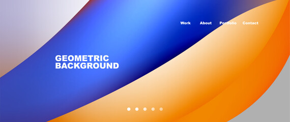 A geometric background featuring an electric blue and orange wave design, with circles, triangles, and a celestial sky theme. Ideal for logos, brands, graphics, and macro photography