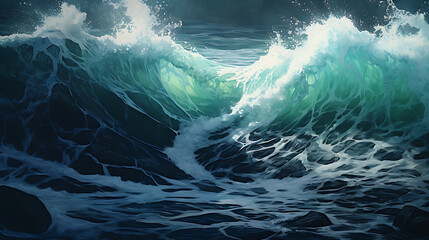 the wave of the sea - obrazy, fototapety, plakaty