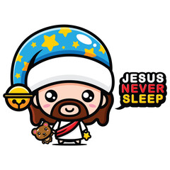 cute jesus christ never sleeps