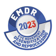 EMDR. - Eye Movement Desensitization and Reprocessing  therapy concept. A psychotherapy treatment for people who had traumatic experiences