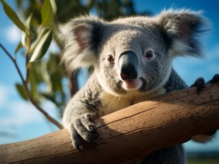 Obraz premium Cute and cuddly koala joey in a tree