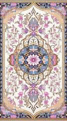 pastel color flower prayer mat rug carpet, ai