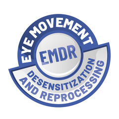 EMDR. - Eye Movement Desensitization and Reprocessing  therapy concept. A psychotherapy treatment...