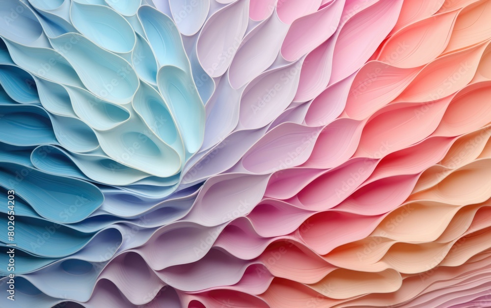 Aufkleber multicolored 3d rendering of folded paper petals. ai.