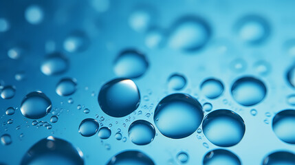 Close-up of water drops on blue background