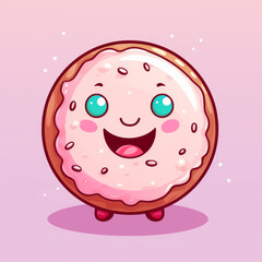Obraz premium Cheerful Cartoon Cookie Character
