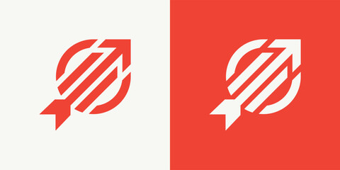 Minimal Arrow Icon Logo. Creative Design Template