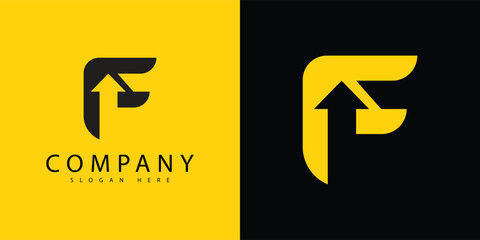 Minimal Simple Letter F Arrow Logo. Creative Design Template 