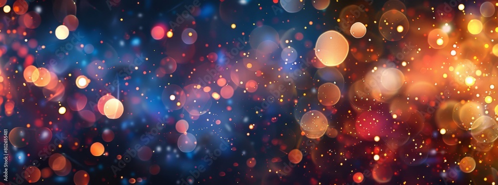 Poster abstract blurred background with bokeh lights and glitter