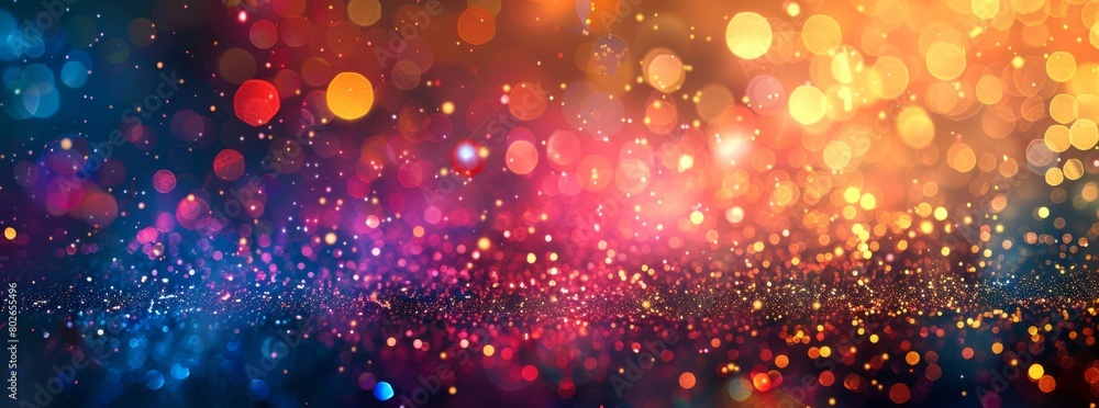 Poster abstract blurred background with bokeh lights and glitter