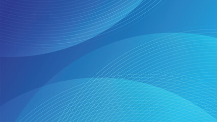 Blue abstract background with wave lines