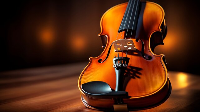 Closeup of a classic violin on an isolated white background with soft lighting to enhance the texture of the wood