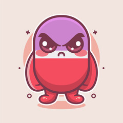 serious capsule medicine character mascot with an angry expression isolated cartoon