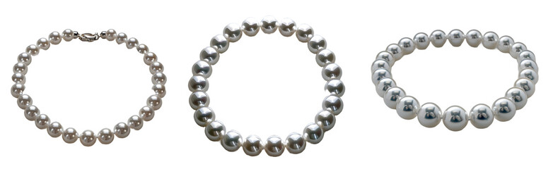Obraz premium pearl necklace isolated on a transparent PNG background, white background , cut out, clipping path, Generative Ai