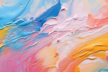 a colorful painting of a rainbow colored liquid is shown.