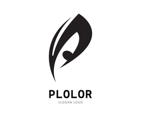 logo initial of P, Plolor name is a example, is can edit fine your name industrial or company name. the logo varian eye to letter of P. Good for logo and any element design.