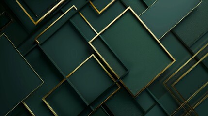 dark green abstract background with golden lines