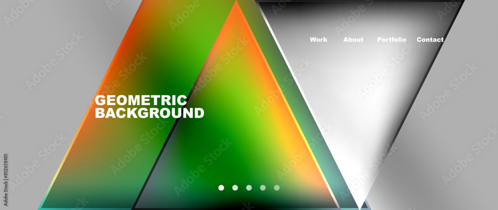 Poster A liquidlike geometric background with colorful triangles in tints and shades of electric blue, resembling a meteorological phenomenon on the horizon