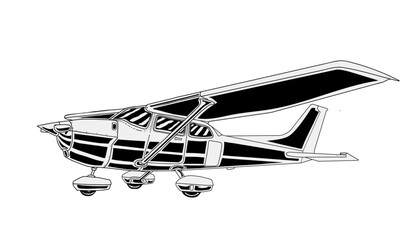 Vintage airplane black and white