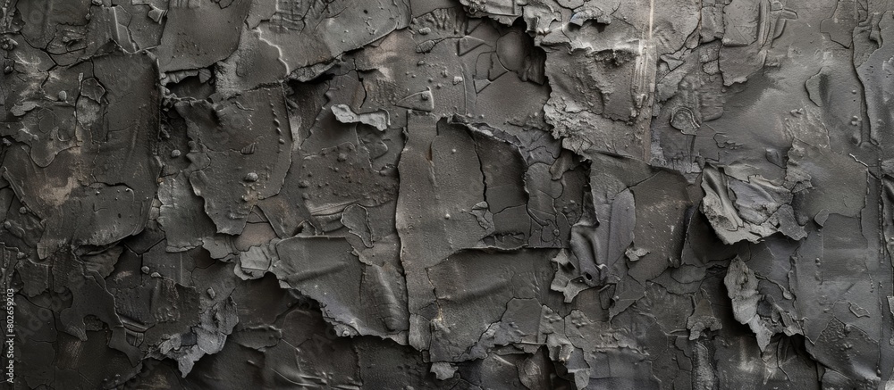 Poster a close up image showing a monochrome photo of a textured wall with intricate details and patterns