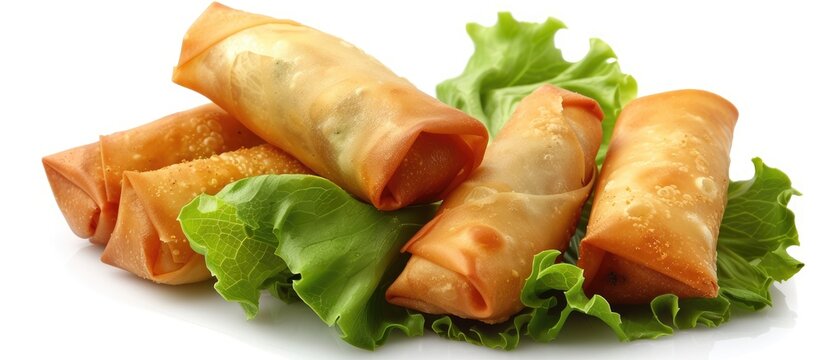 Spring Roll, also referred to as Egg Roll, presented on a white background.